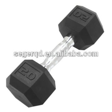 HEX rubber coated dumbbell kg lb